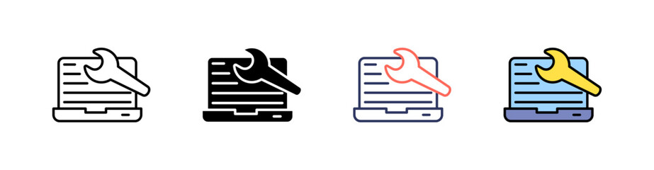 Maintenance Multi Style Icon Set Vector 