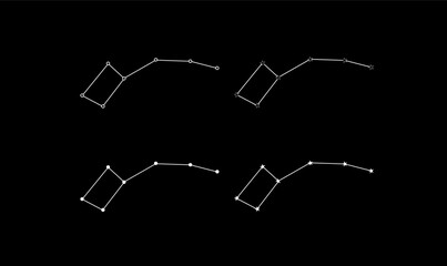 clean vector illustration of the Ursa Minor (Little Dipper) constellation in a minimalist line art style. Perfect for astronomy, celestial maps, and education. © Rustanto