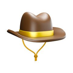 Western Brown Cowboy Hat 3D Illustration
