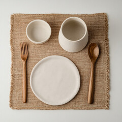 Dining setup minimalist style tableware display modern home top view aesthetic table setting ideas