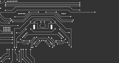 Abstract futuristic circuit board Illustration, Circuit board with various technology elements. Circuit board pattern for technology background. Vector illustration