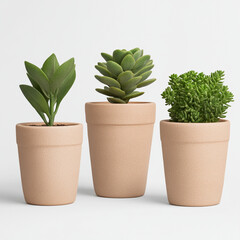 Indoor gardening succulent plants in terracotta pots home decor minimalist style natural light close-up view