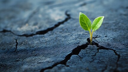 Resilience: A Tiny Sprout Emerging from Crackled Earth