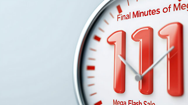 Final countdown for mega flash sale time-sensitive deals online store graphic design digital environment close-up view - Powered by Adobe