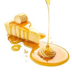 Melted butter drizzle On white Background PNG