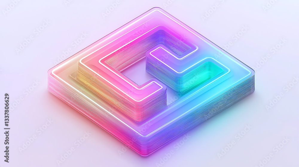 Poster Dynamic gradient logo design digital art contemporary style abstract environment close-up view modern concept