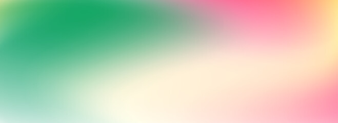 Green and pink smooth gradient. Springtime color blur background. Soft abstract theme wallpaper for poster, banner, design template, presentation. Summer mood pastel blurred gradient backdrop. Vector