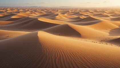 Expansive Desert Landscape with Gentle Sand Dunes and Soft Light