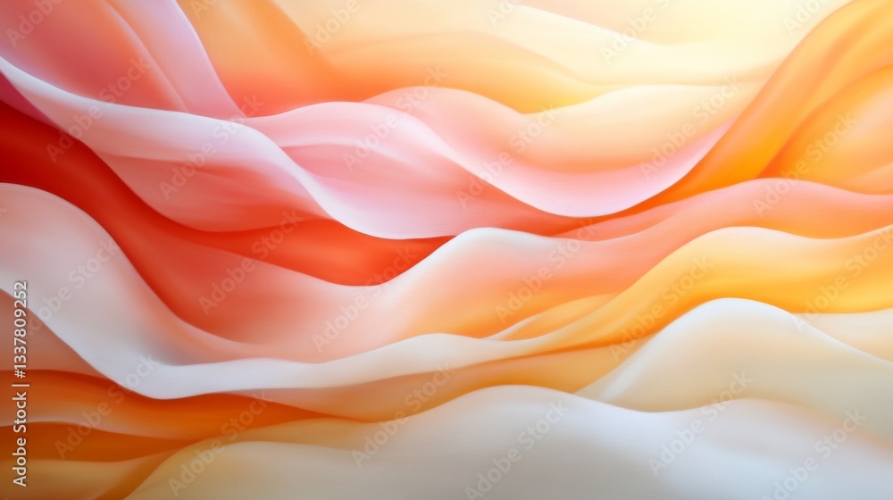 Wall mural abstract flowing fabric with warm color gradients