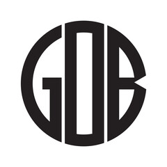 GOB modern elegance and creative logo design .GOB luxurious alphabet design . GOB letter initial logo design.