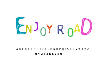 alphabet and number fonts set, Typography  logo creative font.  vector illustration