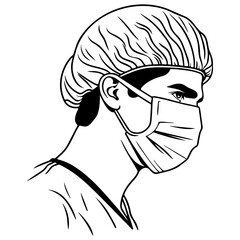 Surgeon Avatar Illustration.