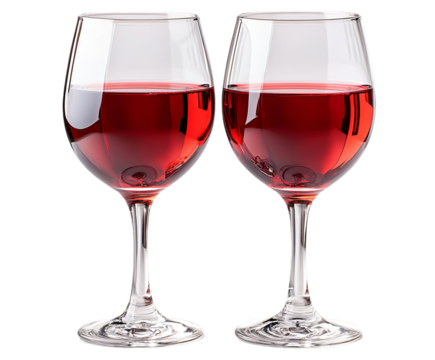 Two Elegant Glasses of Red Wine Rich Deep Color Perfect for Wine Tasting Events Luxury Drinks Menu Design Restaurant Beverage