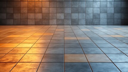Industrial tiles in a modern concrete space an abstract textured background perspective
