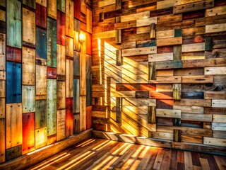 Fototapeta premium Rustic Pallet Wood Wall Interior Design Texture Background