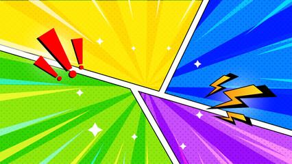 Colorful comic page backgrounds