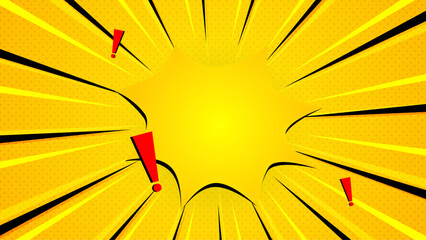 Yellow comic background with blank speech bubble