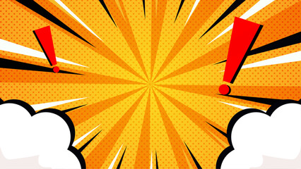 Flat comic style background in yellow tone