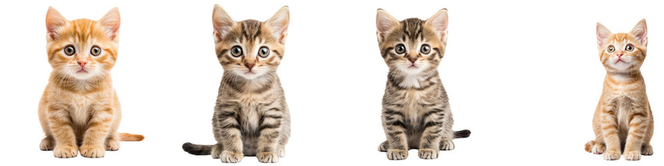 Obraz premium A collage of four adorable kittens in various poses showcasing their cute and playful expressions