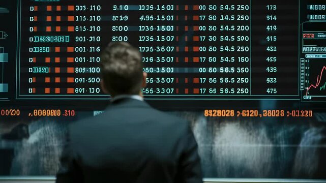 Entrepreneur business man analyzing stock market trading chart and investment strategies &ndash; behind-the-scenes look at financial data, market trends, and business growth