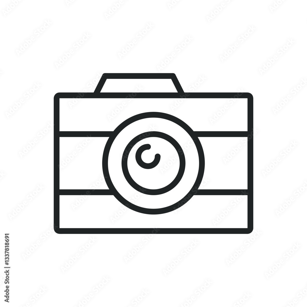 Poster camera thin line icons. editable stroke and perfect pixel on transparent background