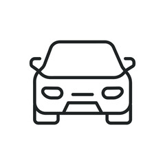 Car thin line icons. Editable stroke and Perfect pixel on transparent background