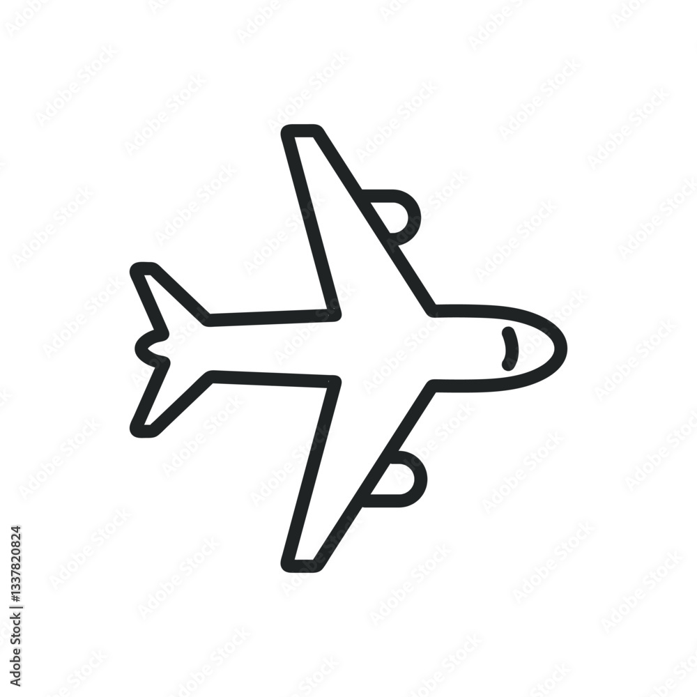 Canvas Prints airplane thin line icons. editable stroke and perfect pixel on transparent background
