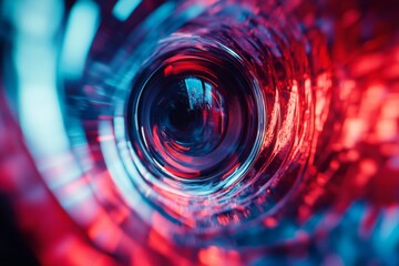 Abstract vibrant tunnel.  Dynamic swirling colors, creating a mesmerizing effect.  Intense light streaks, blurring into a vortex