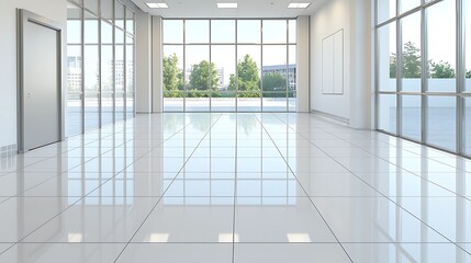 Fototapeta premium Modern abstract background texture of a bright open space with large windows