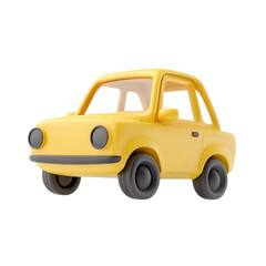 3d icons car in cartoon plastic style minimal isolated on transparent white background, clipping path