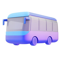Retro bus is depicted in a 3d style.Cartoon plastic style minimal