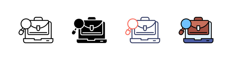 Job Seeking Multi Style Icon Set Vector 