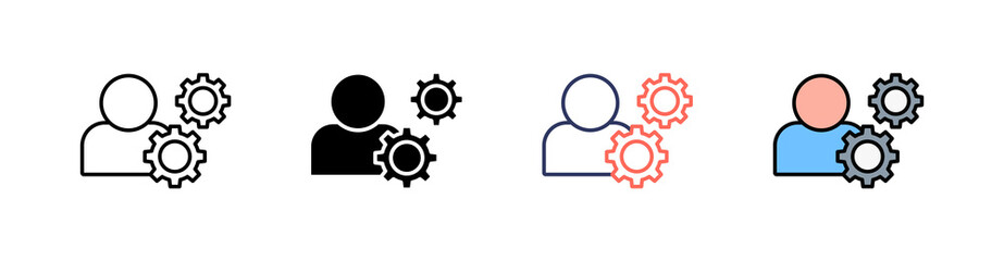 Setting Multi Style Icon Set Vector 