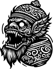 vector sketch illustration silhouette design icon logo symbol zombie skull vintage with classic engraving details 