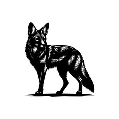 Fototapeta premium Jackal silhouette vector file illustration on white background