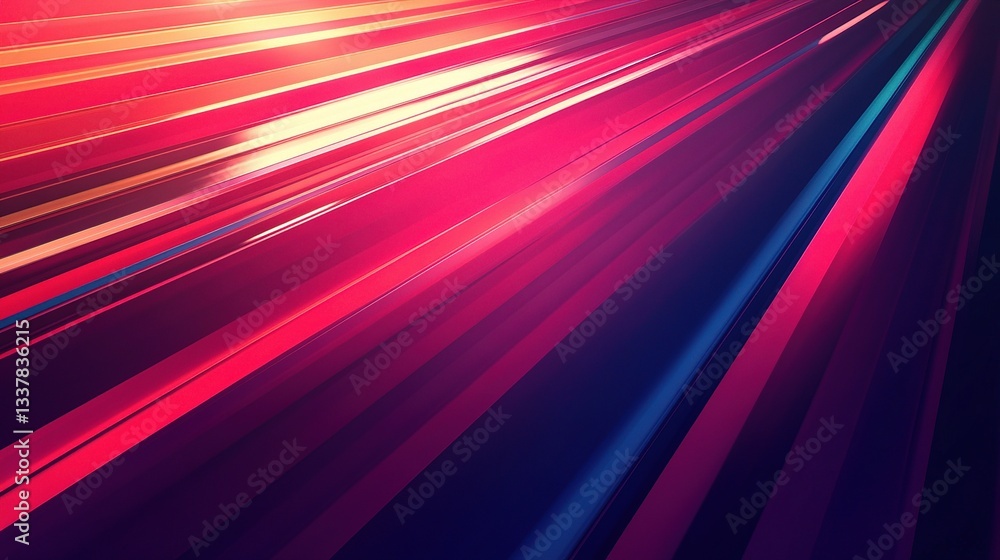 Poster dynamic speed lines abstract theme in vivid colors
