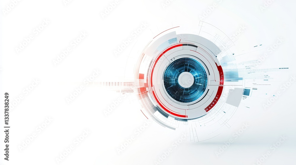 Poster abstract digital background with futuristic circle and lines