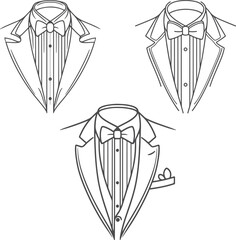 Art tuxedo suit fashion illustration technical drawing template design