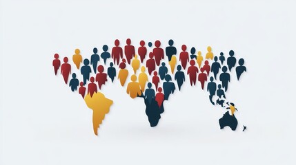 Global Community and Diversity Illustrated Through People Silhouettes