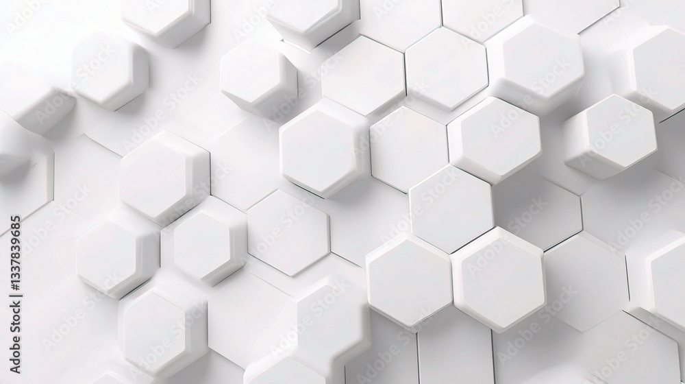 Poster elegant white abstract background with technological 3d design elements