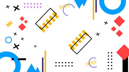Flat design abstract background with colorful shapes