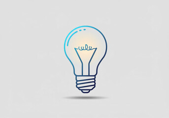 Pixel Art Lightbulb Illustration Blue Gradient Idea Concept