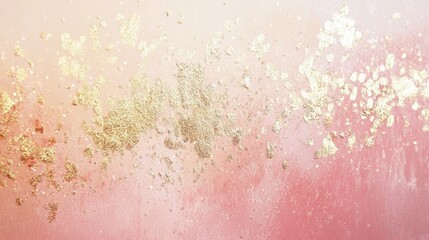 Fototapeta premium Abstract pink and gold watercolor texture with metallic glitter.
