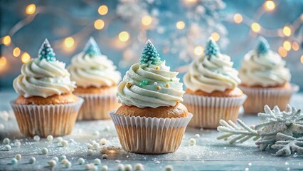 Snowy Wonderland Cupcakes: Festive Winter Treats in Aluminum Foil