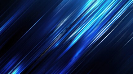 Abstract Blue Background with Diagonal Glowing Lines and Light Effects