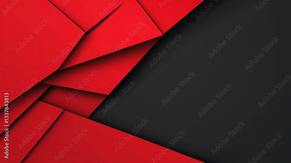 Aufkleber dynamic abstract geometric burst of red shapes on dark background