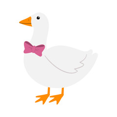 Duck with bow tie illustration