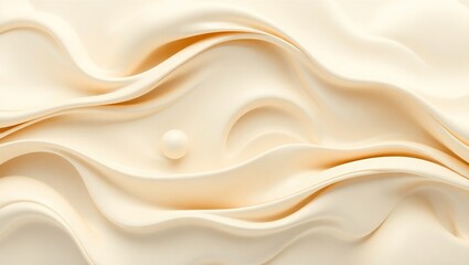 "Elegant Creamy Fluid Waves with Pearl"