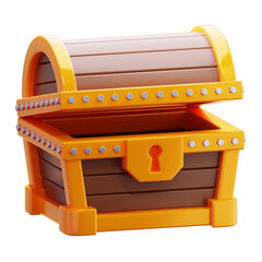 treasure chest 3d icon illustration