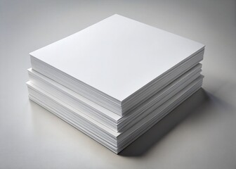 Stack of Blank White Paper Sheets - Office Supply Background